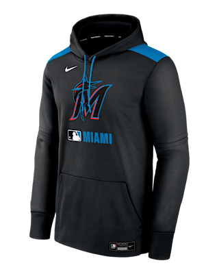 売れ筋商品|||ナイキ カットソー トップス レディース Women's Black Miami Marlins Authentic Collection Performance Pullover Hoodie Black Women's Miami Marlins Nike Black Authentic Collection